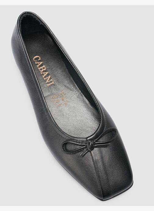 %100 Hakiki Deri Siyah Kadın Babet - Görsel 7