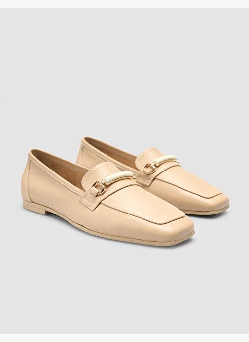 %100 Hakiki Deri Vizon Kadın Loafer - Görsel 3