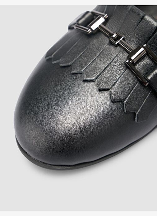 %100 Hakiki Deri Siyah Kadın Babet - Görsel 8