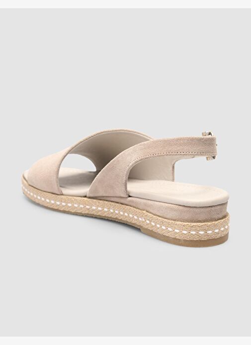 %100 Hakiki Deri Taş Kadın Süet Sandalet - Görsel 6