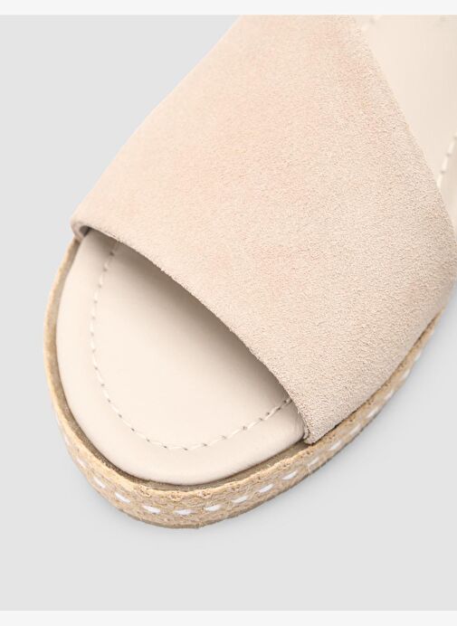 %100 Hakiki Deri Taş Kadın Süet Sandalet - Görsel 8