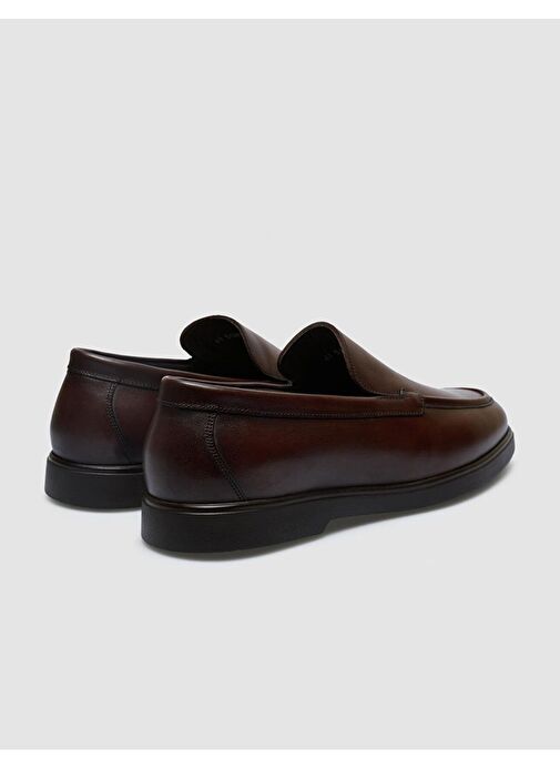 %100 Hakiki Deri Kahverengi Erkek Loafer - Görsel 4