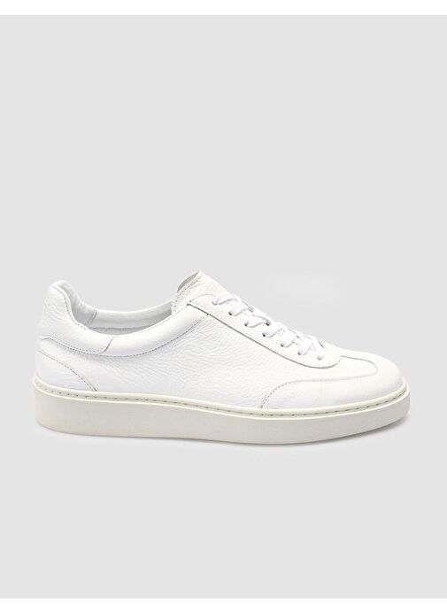 %100 Hakiki Deri Beyaz Erkek Spor Ayakkabı - Görsel 2