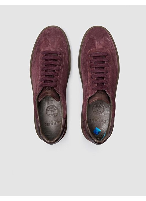 %100 Hakiki Deri Bordo Süet Erkek Spor Ayakkabı - Görsel 6