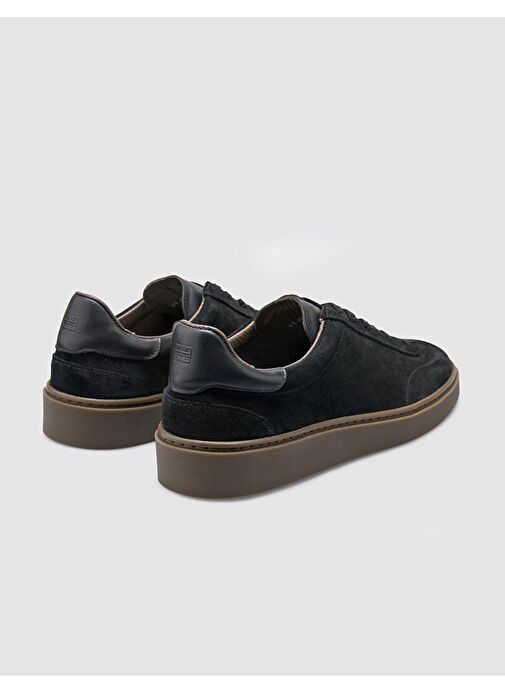 %100 Hakiki Deri Siyah Süet Erkek Spor Ayakkabı - Görsel 4