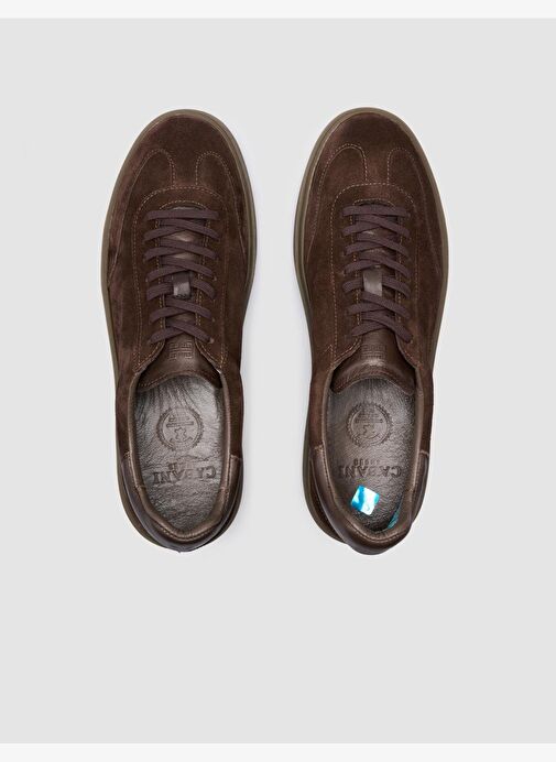 %100 Hakiki Deri Kahverengi Süet Erkek Spor Ayakkabı - Görsel 5