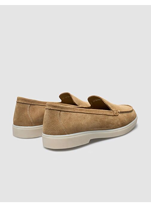 %100 Hakiki Deri Taba Süet Kadın Loafer - Görsel 4