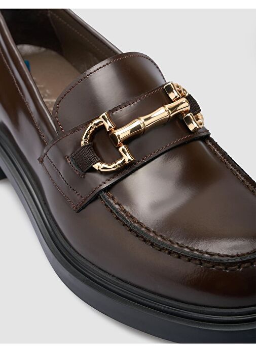 Cabani Ayakkabı Kahverengi Kadın Deri Loafer 127144 - Görsel 7