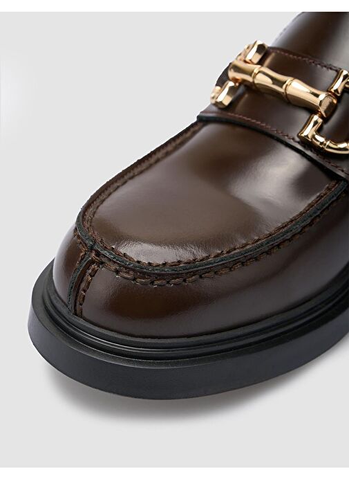 Cabani Ayakkabı Kahverengi Kadın Deri Loafer 127144 - Görsel 8