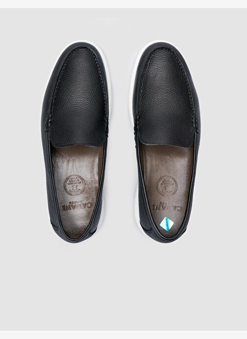 %100 Hakiki Deri Siyah Erkek Günlük Ayakkabı - Görsel 5