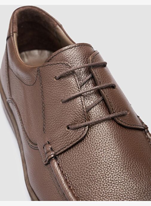 %100 Hakiki Deri Kahverengi Erkek Günlük Ayakkabı - Görsel 7
