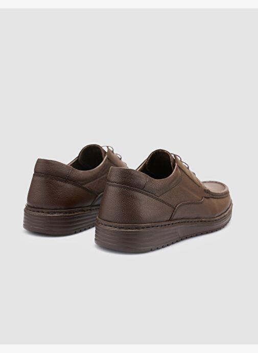 %100 Hakiki Deri Kahverengi Erkek Günlük Ayakkabı - Görsel 4