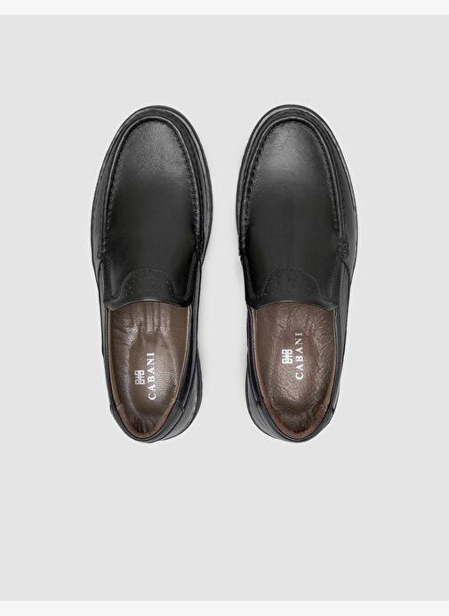 %100 Hakiki Deri Siyah Erkek Günlük Ayakkabı - Görsel 5