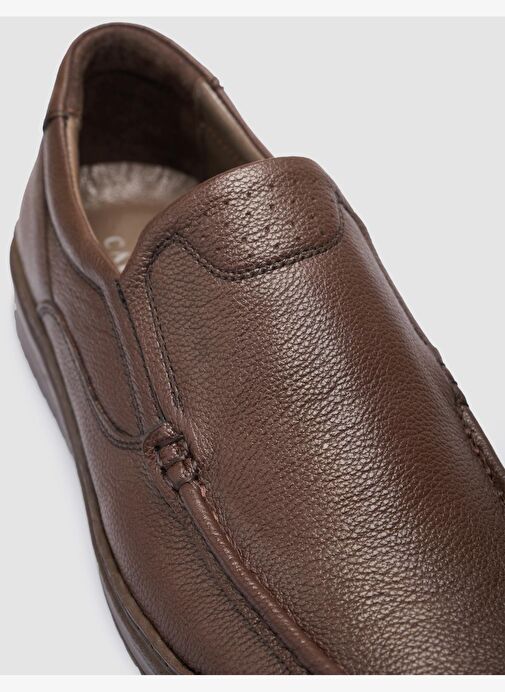 %100 Hakiki Deri Kahverengi Erkek Günlük Ayakkabı - Görsel 7