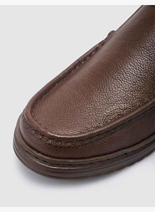 %100 Hakiki Deri Kahverengi Erkek Günlük Ayakkabı - Görsel 8