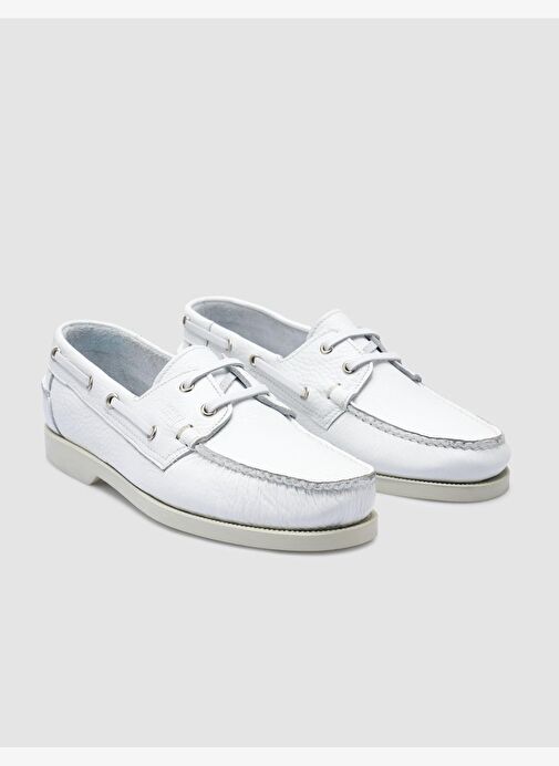 %100 Hakiki Deri Beyaz Kadın Günlük Ayakkabı - Görsel 3