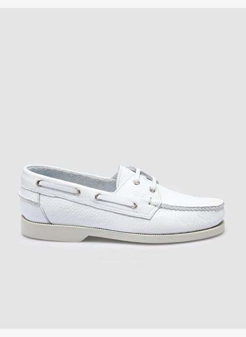 %100 Hakiki Deri Beyaz Kadın Günlük Ayakkabı - Görsel 2