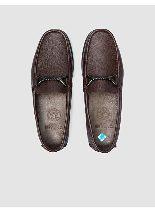 %100 Hakiki Deri Kahverengi Toka Detaylı Erkek Loafer - Görsel 5