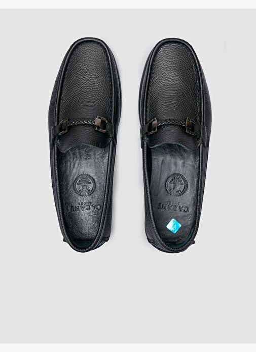 %100 Hakiki Deri Siyah Toka Detaylı Erkek Loafer - Görsel 5