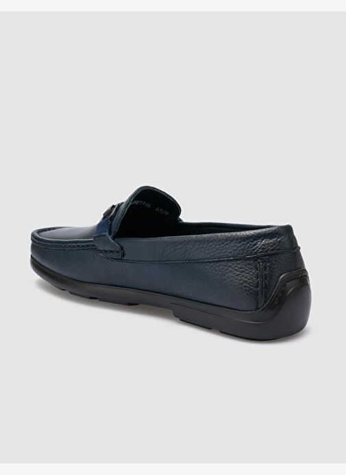 %100 Hakiki Deri Lacivert Toka Detaylı Erkek Loafer - Görsel 6