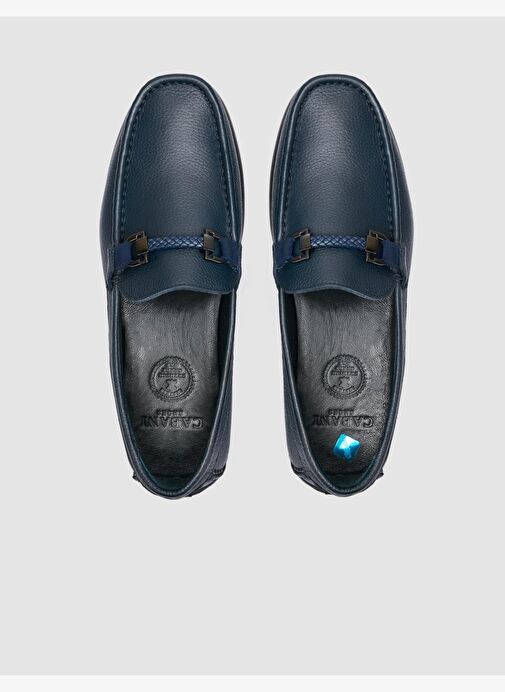 %100 Hakiki Deri Lacivert Toka Detaylı Erkek Loafer - Görsel 5