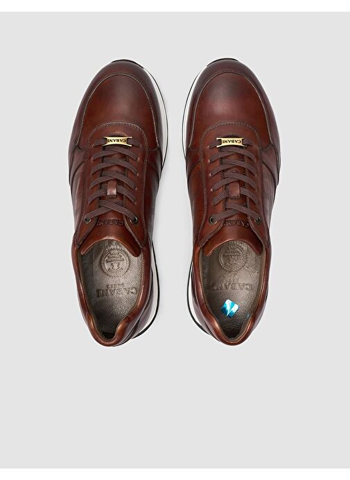 %100 Hakiki Deri Kahverengi Erkek Spor Ayakkabı - Görsel 5