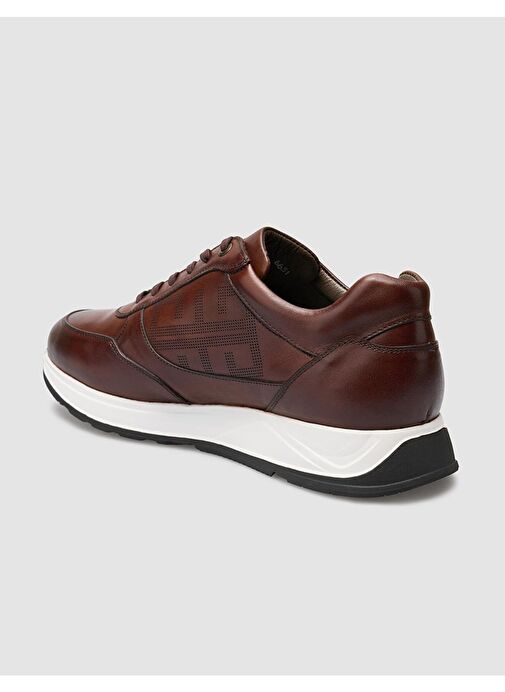 %100 Hakiki Deri Kahverengi Erkek Spor Ayakkabı - Görsel 6