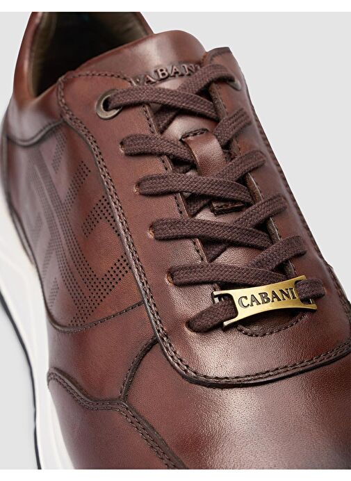 %100 Hakiki Deri Kahverengi Erkek Spor Ayakkabı - Görsel 7