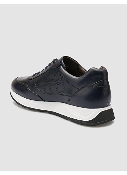 %100 Hakiki Deri Lacivert Erkek Spor Ayakkabı - Görsel 7