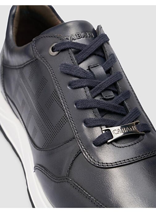 %100 Hakiki Deri Lacivert Erkek Spor Ayakkabı - Görsel 8