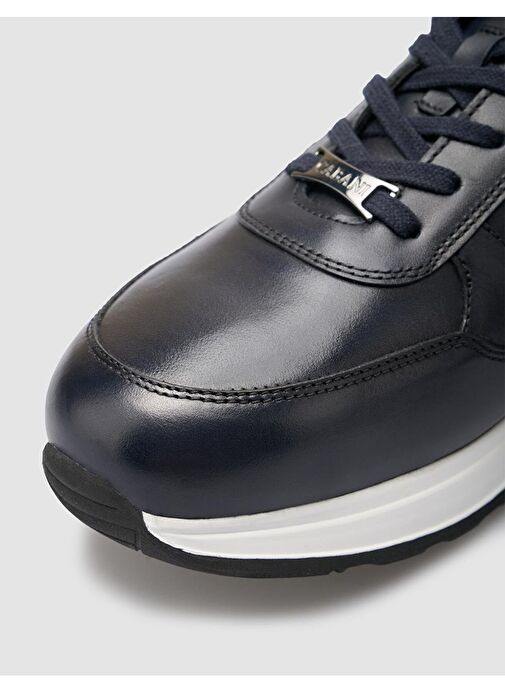 %100 Hakiki Deri Lacivert Erkek Spor Ayakkabı - Görsel 9