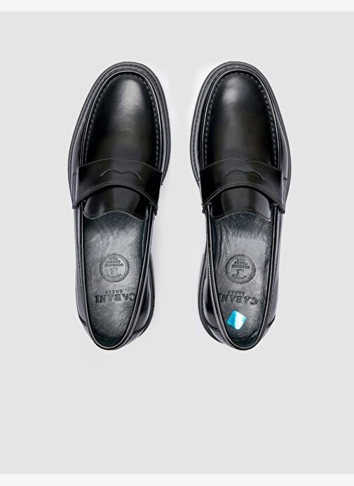 %100 Açma Hakiki Deri Siyah Erkek Loafer - Görsel 5