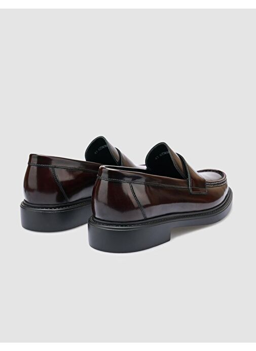 %100 Açma Hakiki Deri Bordo Erkek Günlük Ayakkabı - Görsel 4