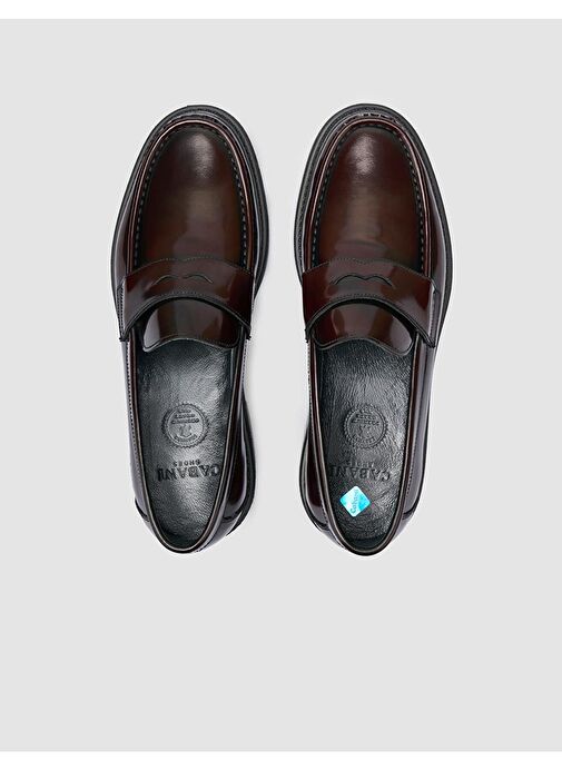 %100 Açma Hakiki Deri Bordo Erkek Günlük Ayakkabı - Görsel 5