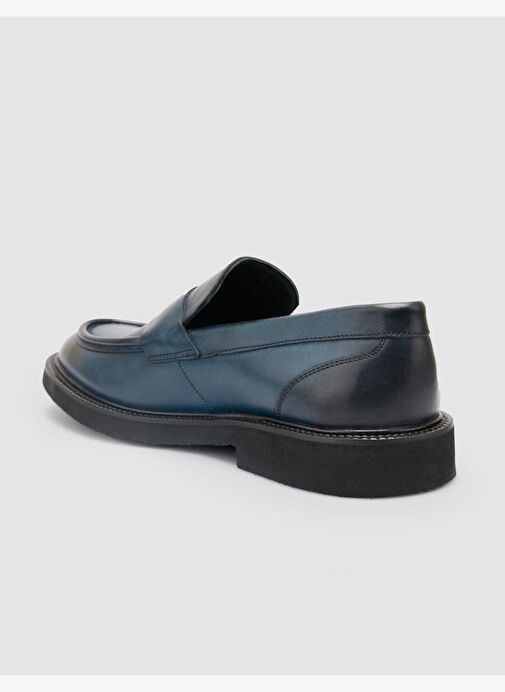%100 Hakiki Deri Lacivert Erkek Klasik Ayakkabı - Görsel 6