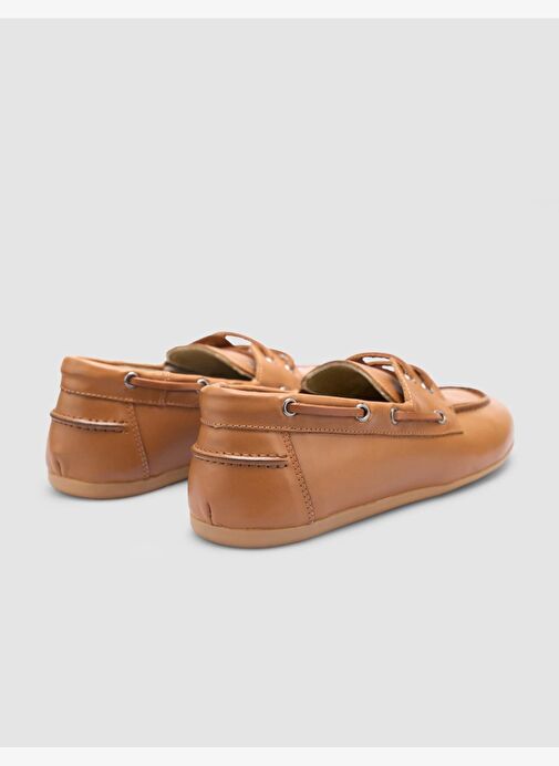 %100 Hakiki Deri Taba Kadın Loafer - Görsel 4