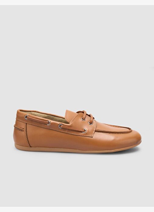 %100 Hakiki Deri Taba Kadın Loafer - Görsel 2