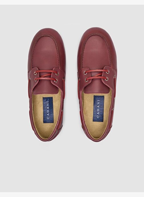 %100 Hakiki Deri Bordo Kadın Loafer - Görsel 5
