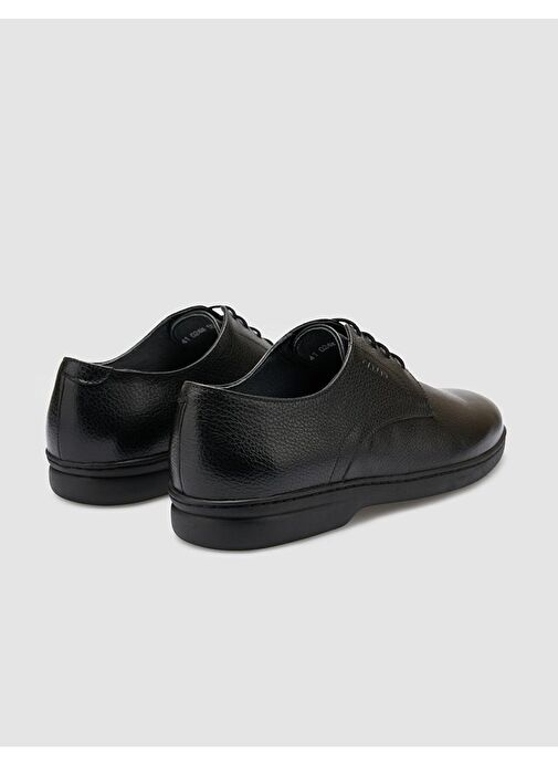 %100 Hakiki Deri Siyah Erkek Günlük Ayakkabı - Görsel 4