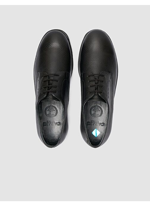 %100 Hakiki Deri Siyah Erkek Günlük Ayakkabı - Görsel 5