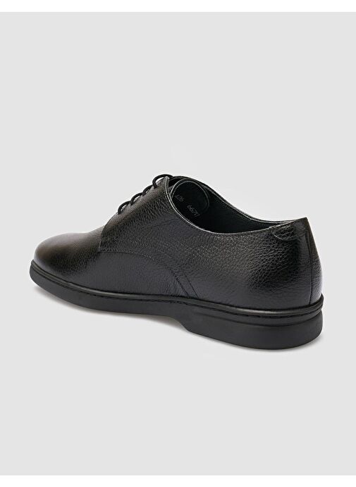 %100 Hakiki Deri Siyah Erkek Günlük Ayakkabı - Görsel 6