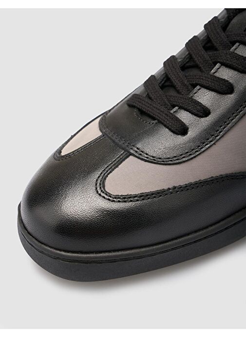 %100 Hakiki Deri Siyah Erkek Günlük Ayakkabı - Görsel 8