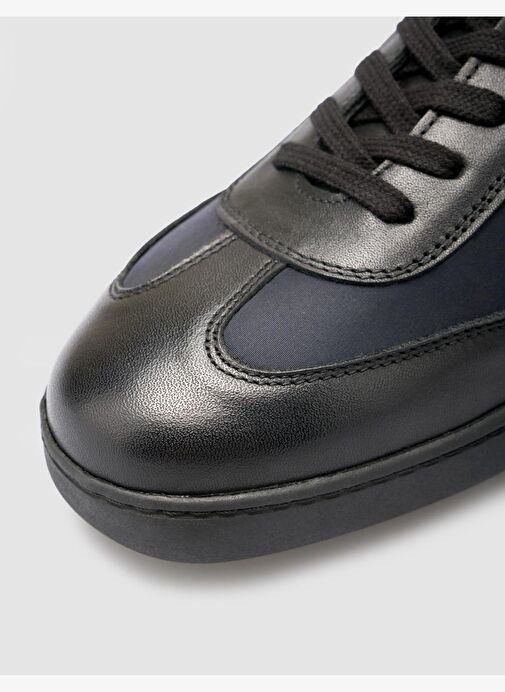 %100 Hakiki Deri Siyah Erkek Günlük Ayakkabı - Görsel 8