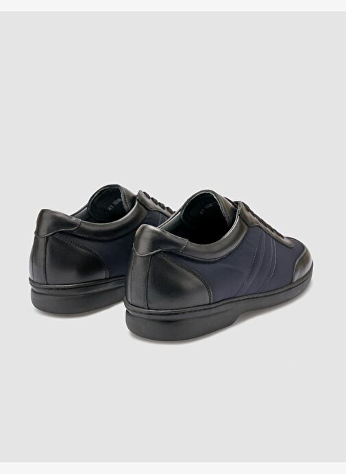 %100 Hakiki Deri Siyah Erkek Günlük Ayakkabı - Görsel 4