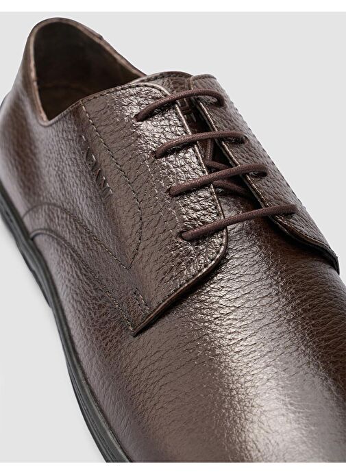 %100 Hakiki Deri Kahverengi Erkek Günlük Ayakkabı - Görsel 7