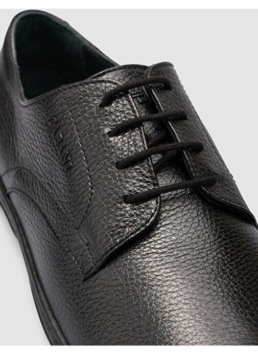 %100 Hakiki Deri Siyah Erkek Günlük Ayakkabı - Görsel 7