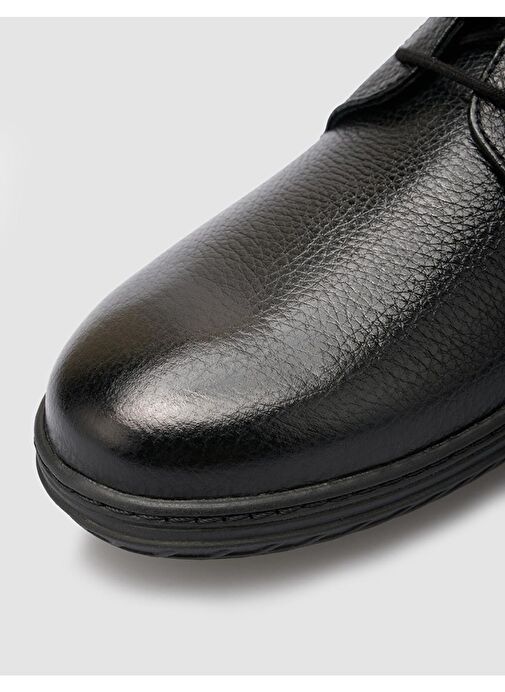 %100 Hakiki Deri Siyah Erkek Günlük Ayakkabı - Görsel 8