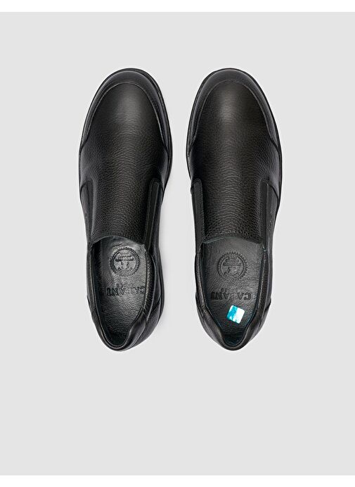 %100 Hakiki Deri Siyah Erkek Günlük Ayakkabı - Görsel 5