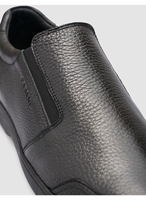 %100 Hakiki Deri Siyah Erkek Günlük Ayakkabı - Görsel 7