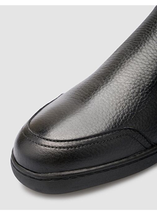 %100 Hakiki Deri Siyah Erkek Günlük Ayakkabı - Görsel 8